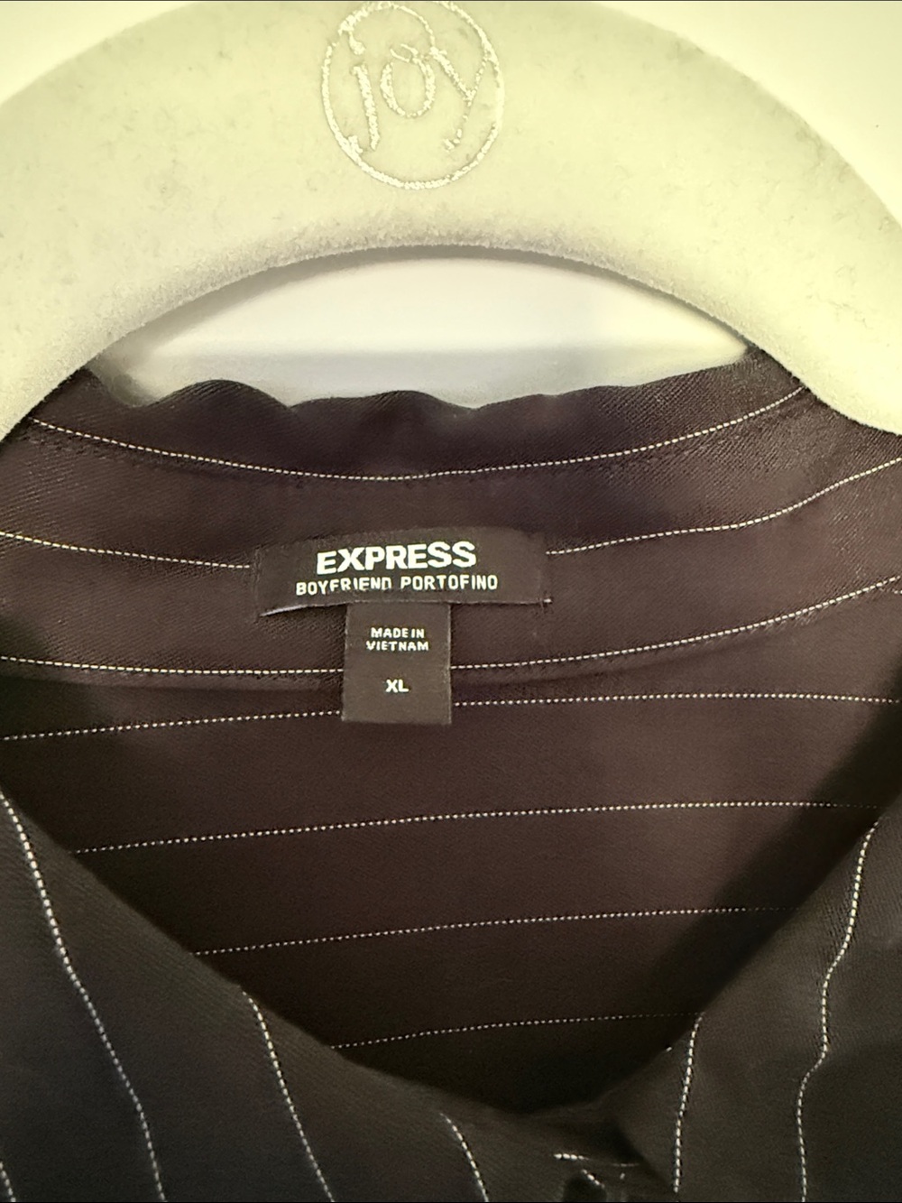 Express Black Pinstripe Dress Shirt - Classic Button-Up - Picture 4 of 5